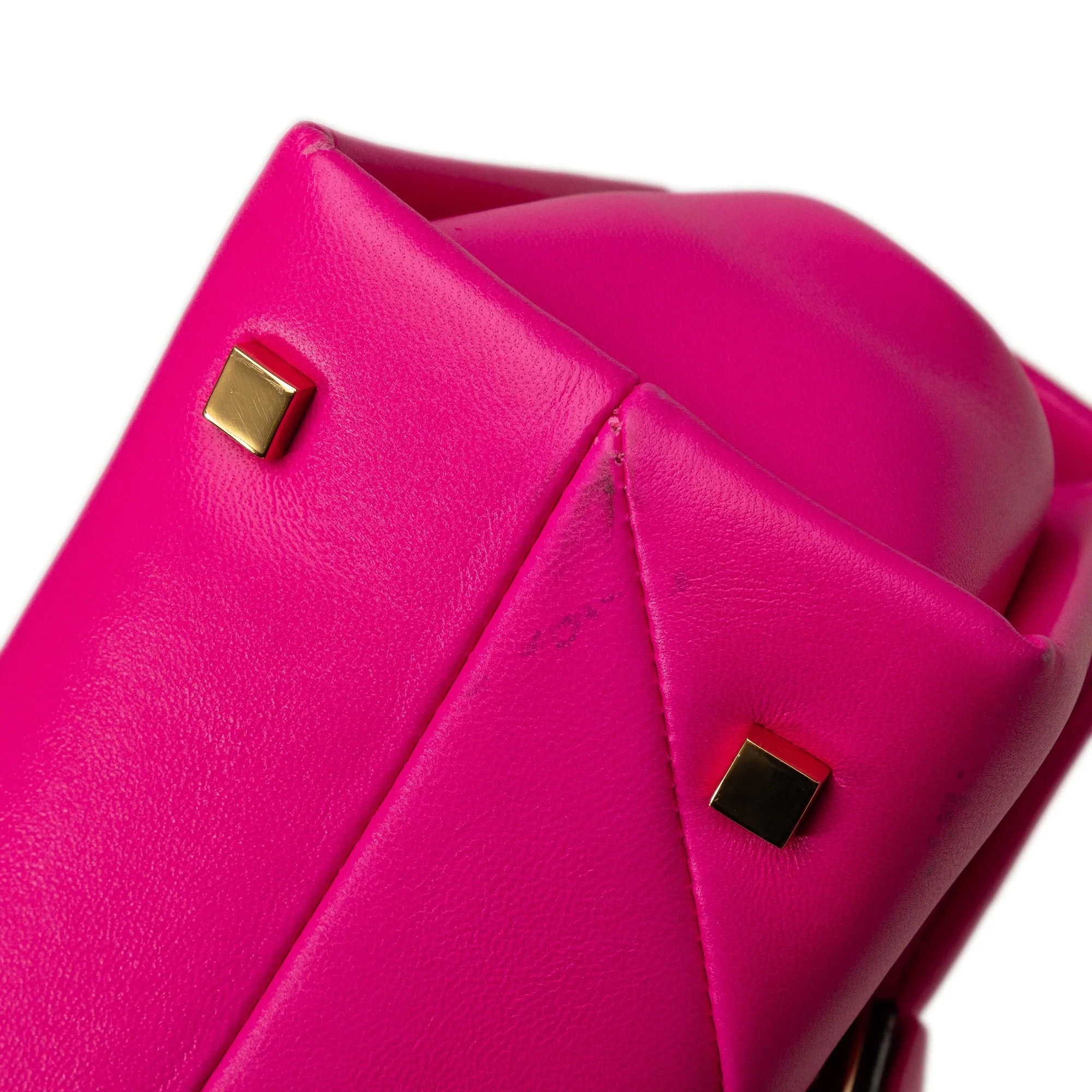 Mini Pre-Owned Unisex Stud Satchel (Good) Valentino Leather Authenticated Calf One Pink