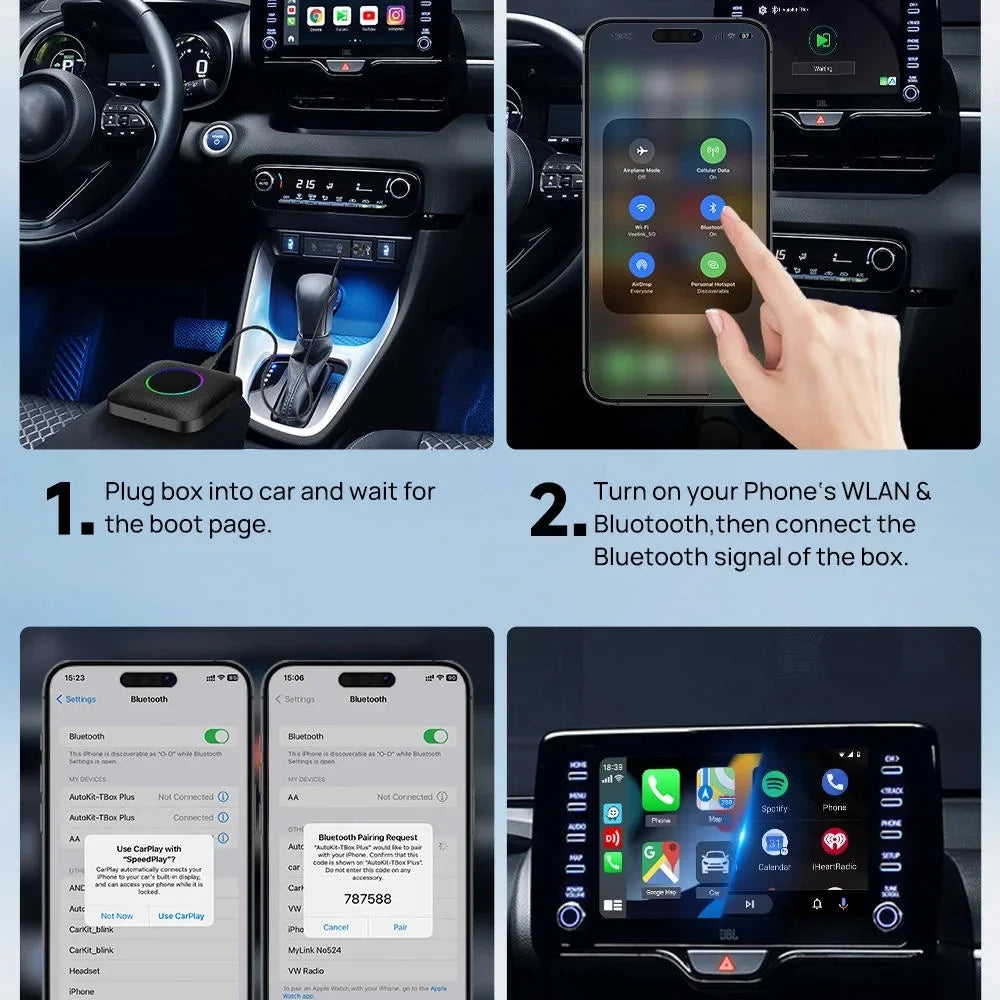 Apple Youtube Box Netflix Ai Car Box Carlinkit Tv Auto For QCM6225 CarPlay Led Accessories Smart Android & Wireless Android 13
