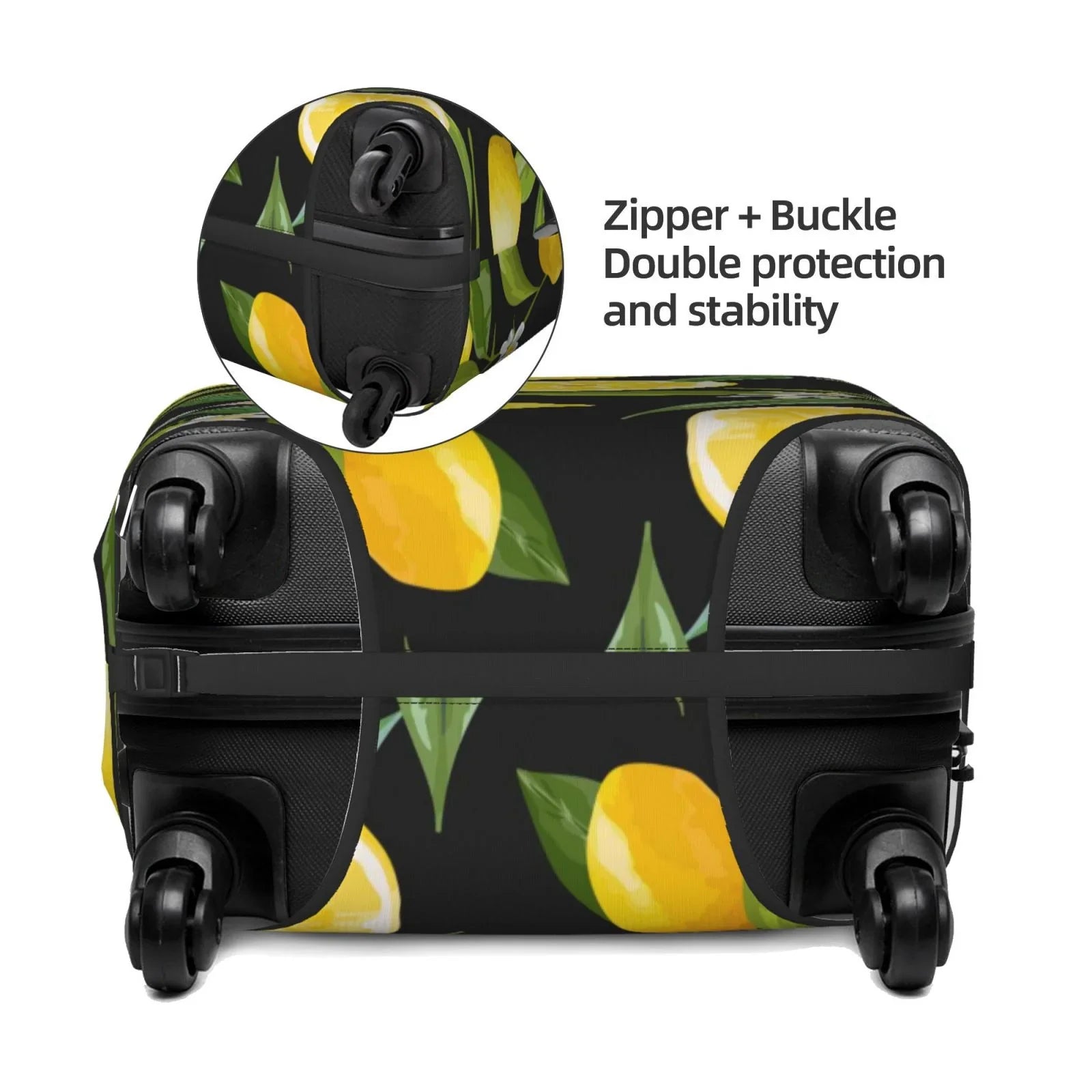 Luggage Flowers Adobk Suitcase Cover, Washable And Leaves Lemon Fruits Luggage Women Cover, Men, Suitcase Covers For Protector Accessories-Small Travel Stretch Suitcase For