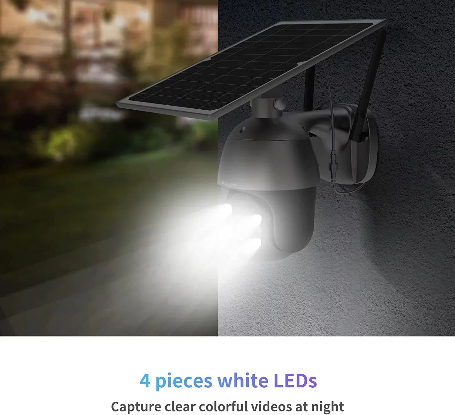 Security HD,PIR Camera 3G/4G Wireless,Pan Outdoor Wifi,Rechargeable 360°View Spotlight,1080P Soliom Tilt Motion,No LTE Batteries,S600-4G