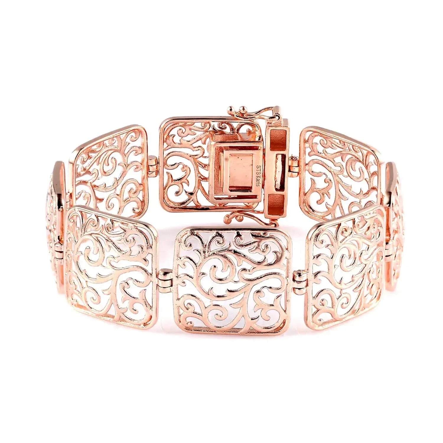 Mom Birthday Rose 6.5" Jewelry Bracelet LC Mothers Size Gifts for Shop Day Gold 18K Plated