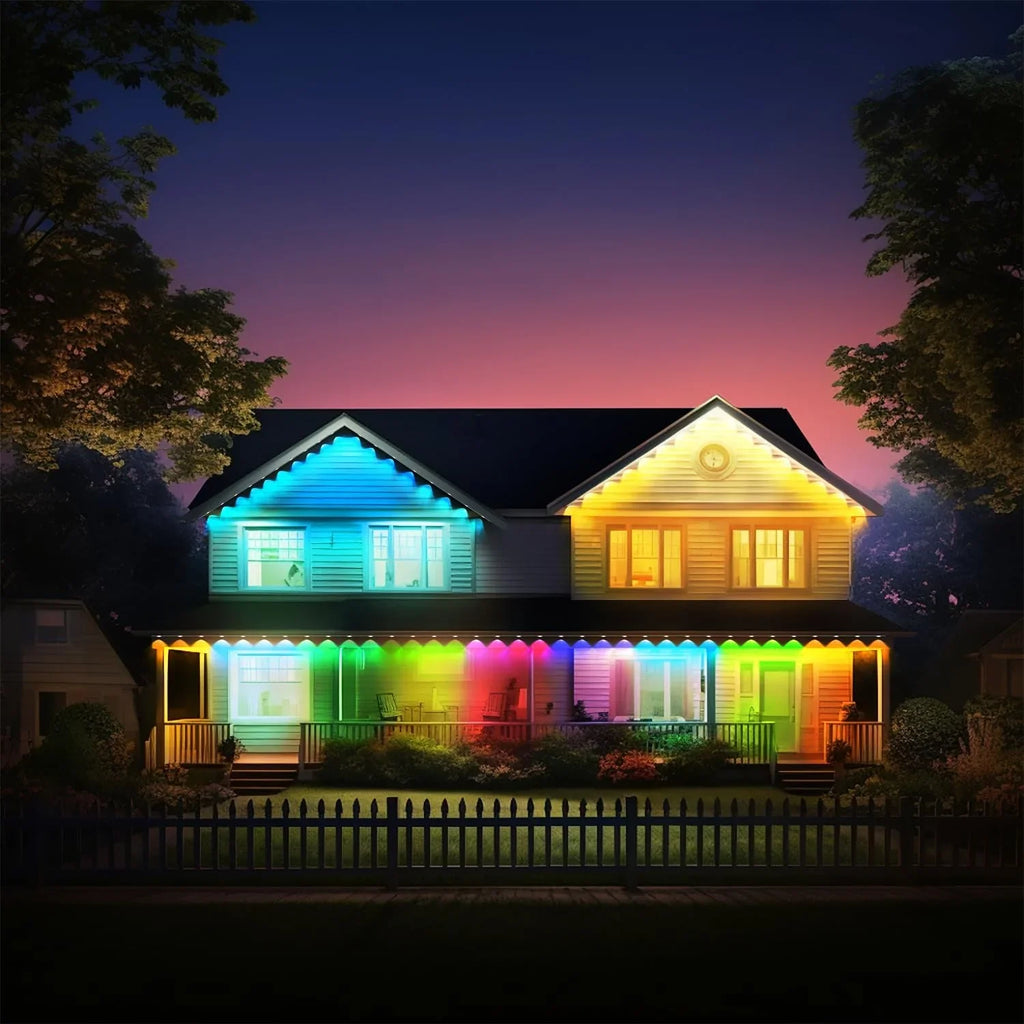DIY 100ft & Alexa LED Using, RGB with and Lights, Outdoor IP67 Holiday Waterproof, Outdoor Daily Lights Lights for Modes, Suitable Eaves Remote 72 Scene Permanent with Work with