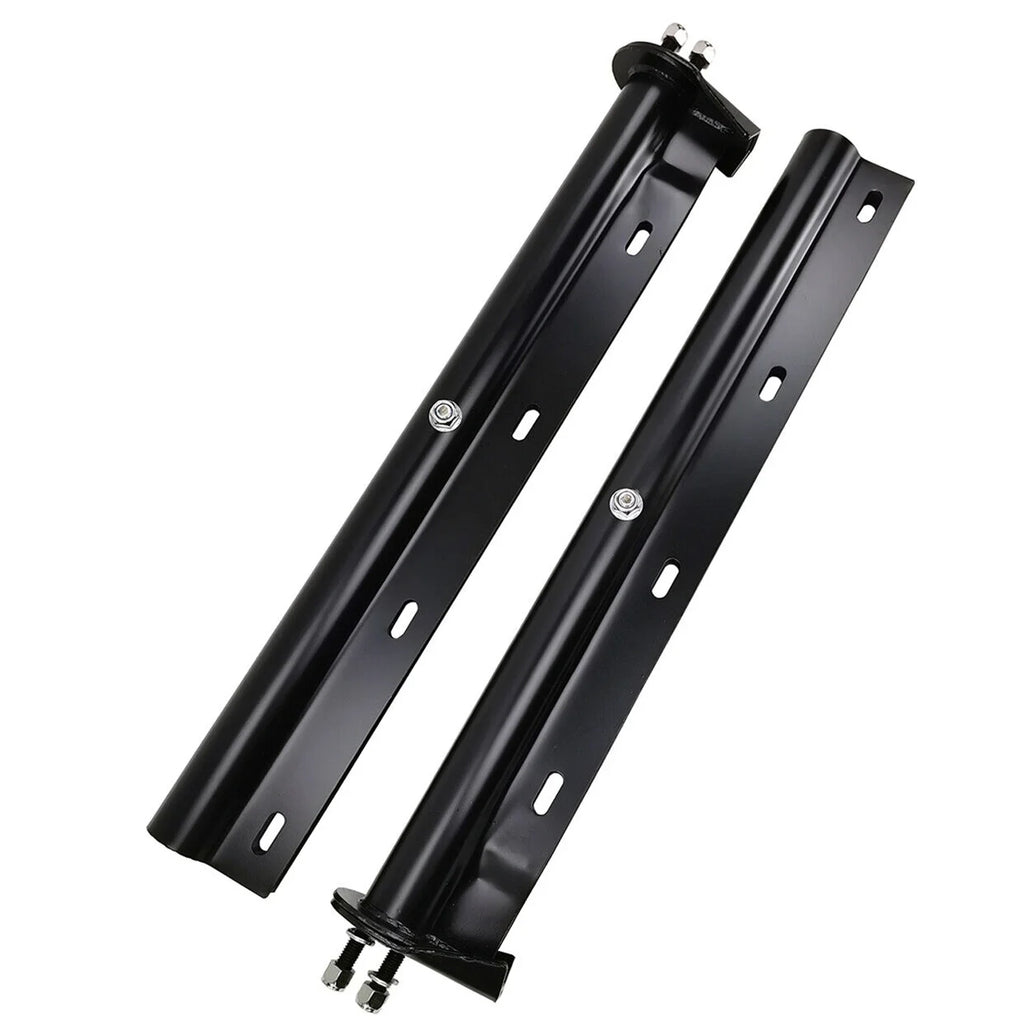 Set Spring Flap Semi Trucks 1-1/8" Bracket Bolt Holder Black Mud Straight Hanger Spacing POWERWORKS Loaded Mudflap for 30" Length