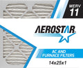 Filter, MERV 11 Pleated Aerostar 2 Pack Air 14x25x1 Furnace Filter, Air AC