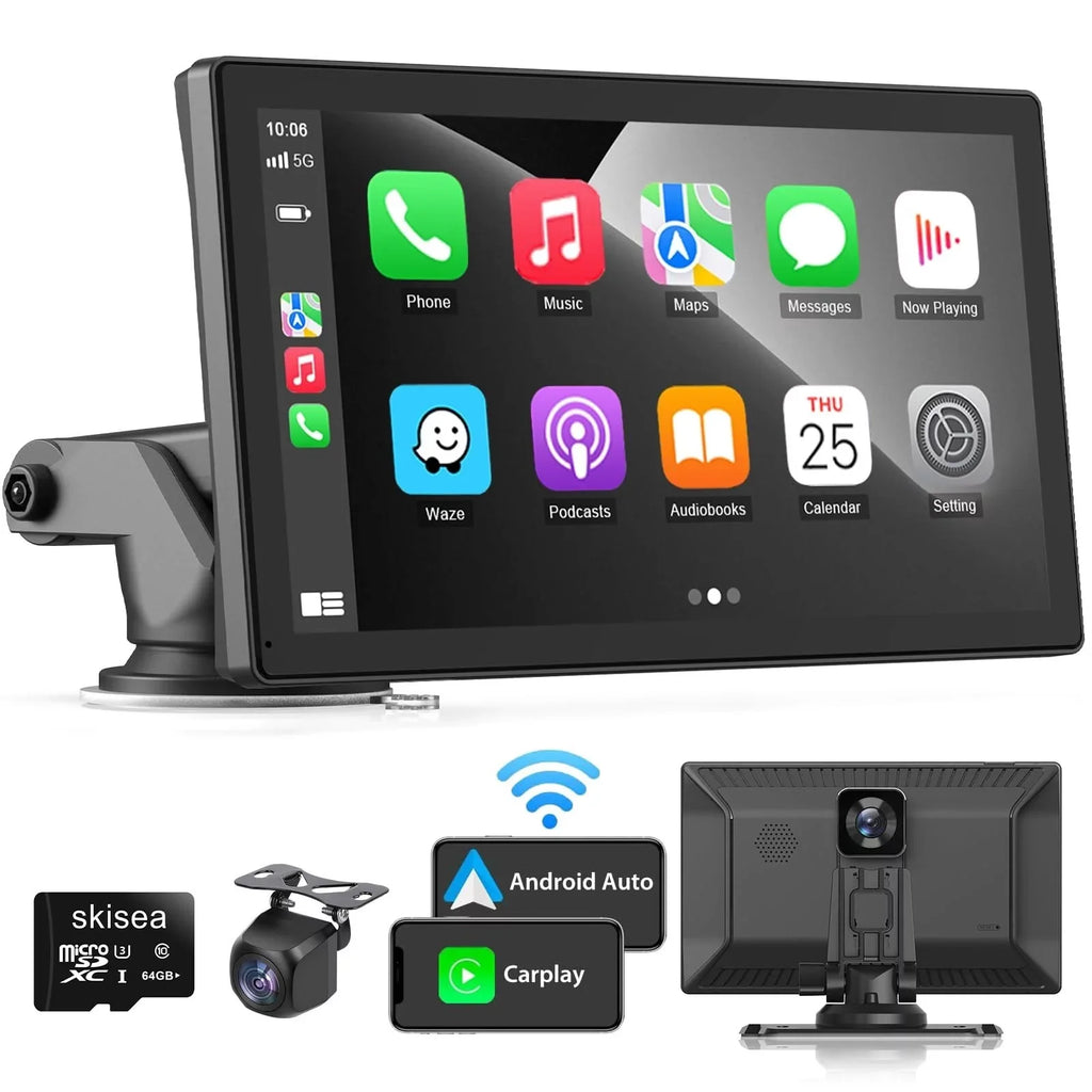 Navigation, Player Apple Car 9 Stereo, Play Dash DVR, Car Mate Carplay Screen Touch Camera Radio Backup Carplay Drive Audio 2.5K Wireless Inch Receiver, Multimedia Car Cam,1080p