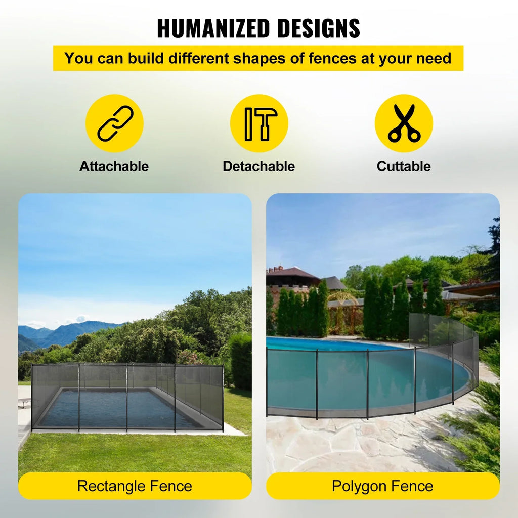 Security ft Swimming Pools Foot Pool and Inground 4 Fabric SKYSHALO Fencing Fences Fence, Pool Poles for Pool Privacy 1000D PVC x Removable Tubes, and 12 Aluminum Breathable with for Pool Fence Mesh,