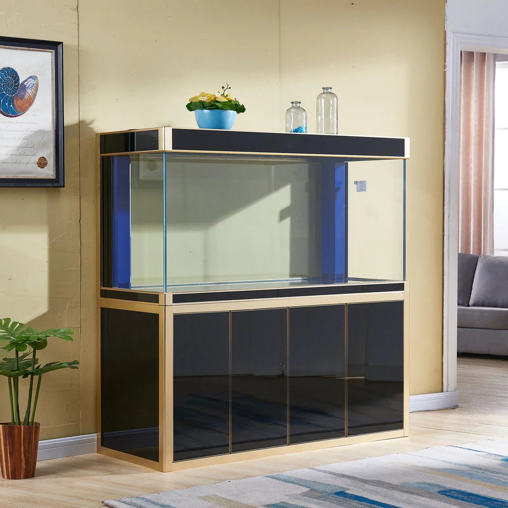 and Glass Gallon All-in-one Aquarium Black Gold Tempered 250 Aqua Dream