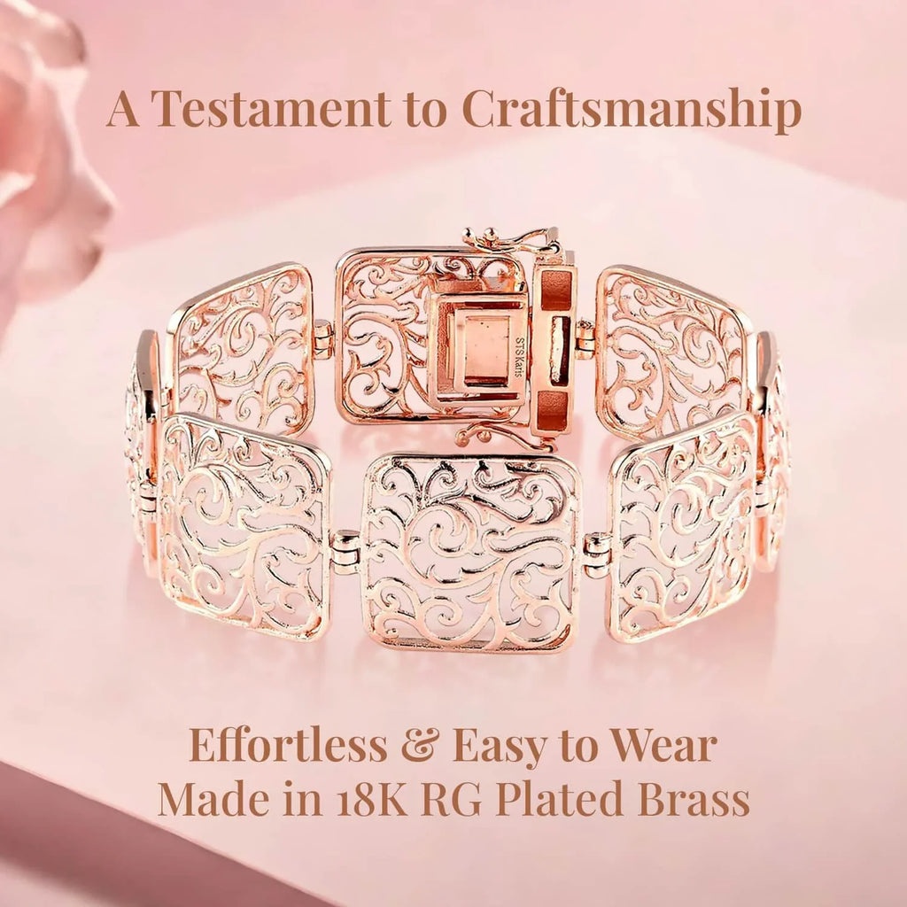 Mom Birthday Rose 6.5" Jewelry Bracelet LC Mothers Size Gifts for Shop Day Gold 18K Plated