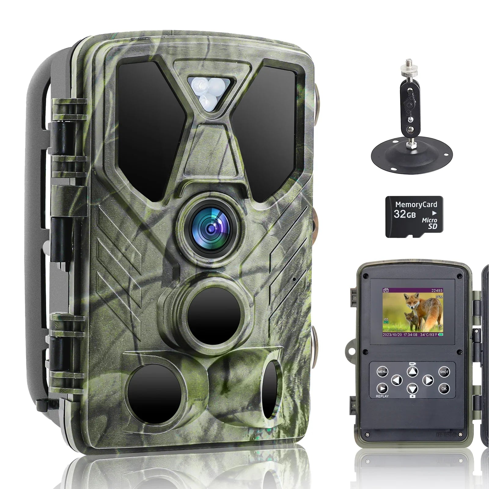 HC-812A 36MP 4K Camera IR Night Trail Wildgame Monitors SuntekCam Monitor Camera 32GB LED with with Hunting Trail Waterproof Hunting Vision TF Trail Card Wildlife