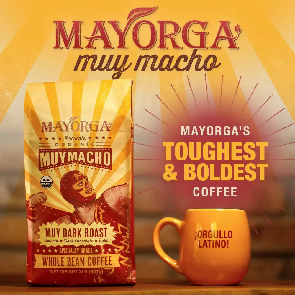 '- Coffee Flavor Macho Dark 100% Whole 2 Blend, - Arabica - Specialty Direct Coffee Grade, Intense Macho Roast Bold (Pack Non-GMO, - 2 lb Beans Muy Coffee, bag the Pound Trade World's Organic of 1) Muy Mayorga Strongest