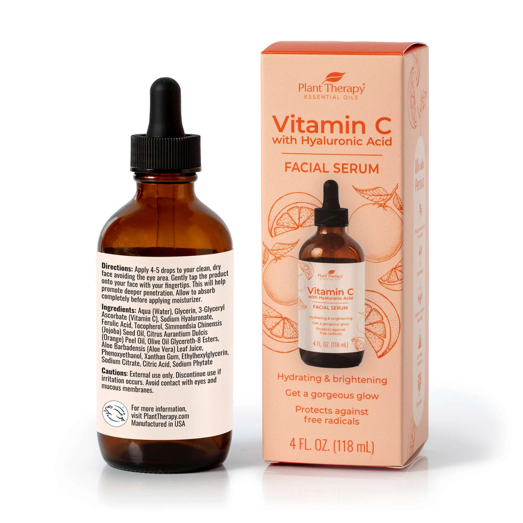 of Hyaluronic Appearance Vitamin Serum Acid, Hyaluronic & Fine Vitamin Plant & Facial Lines with with Wrinkles Reduces 4 C Acid Acid, Ferulic and Therapy the oz E,