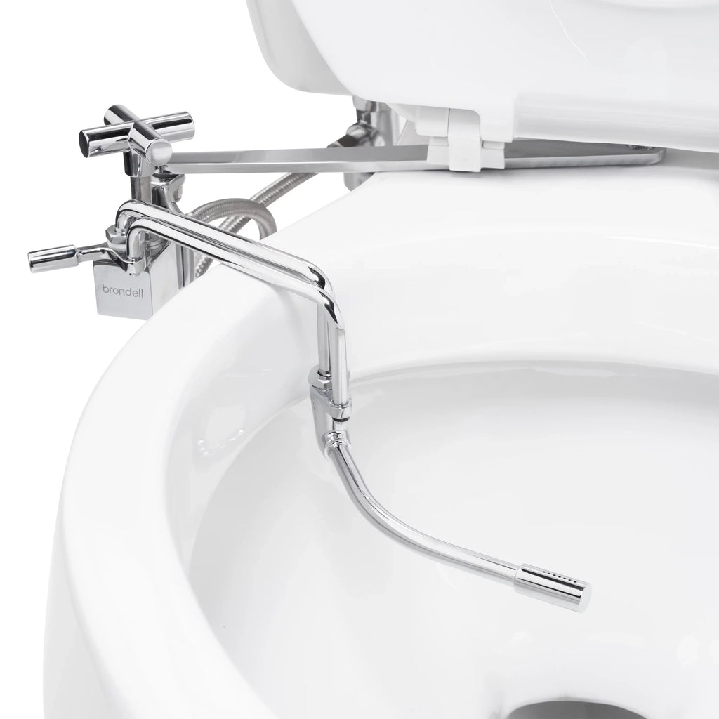 Silver Side-Mounted Temperature Wand, in Bidet Metal Spray All Brondell Attachable Ambient with Adjustable