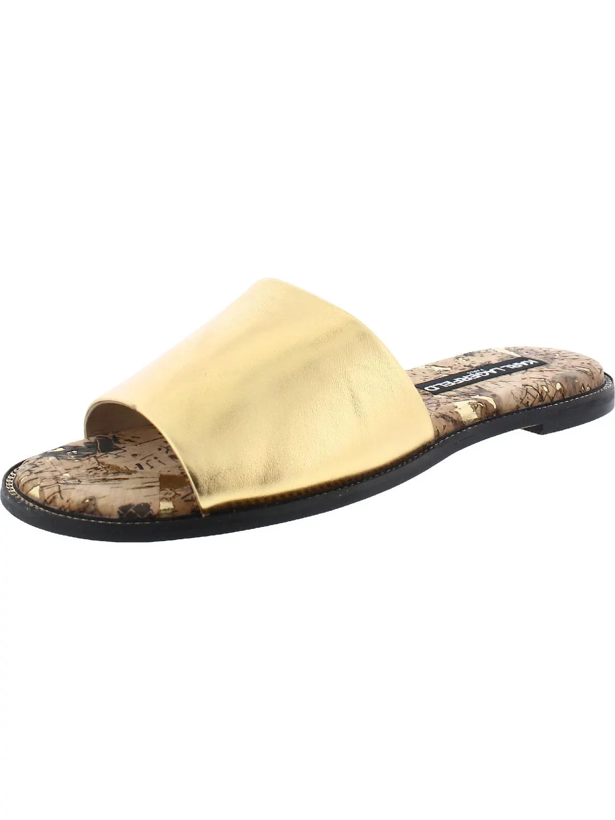Lagerfeld Paris Cork Womens Gloria Flat Leather Sandals Karl