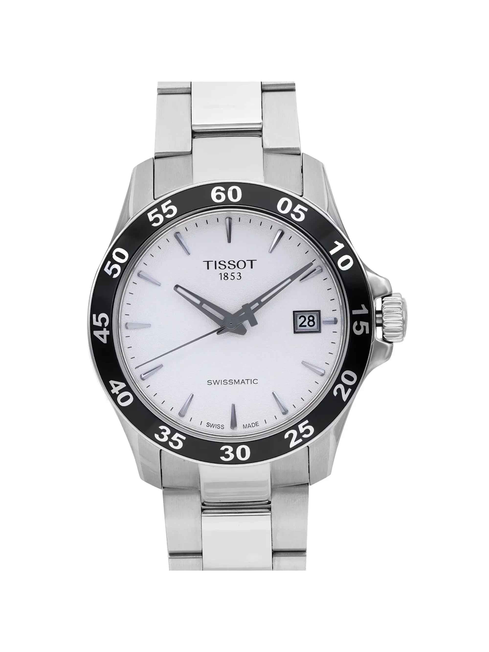 Silver Watch Tissot Men Swissmatic V8 Steel T106.407.11.031.00 Dial Automatic