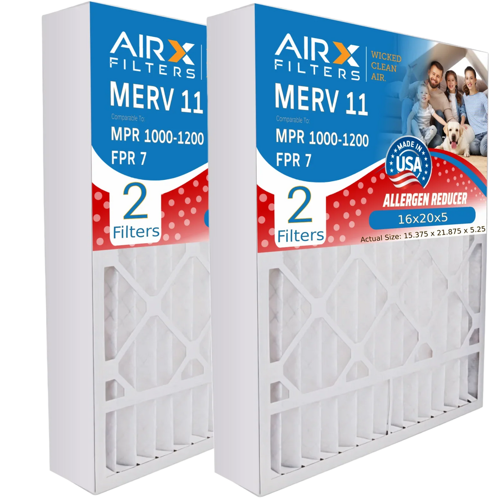 CLEAN 1000, 16x20x5 MERV FILTERS by 2 MPR Made Compatible FPR Furnace 7 Filter WICKED Air Comparable / Premium 16x20x5 M0-1056 Amana 11 & USA 1200 MPR Pack AIRX with to AIR. Filter Goodman