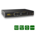 Power POE Up-link/1 Ethernet Passthrough Port SFP) Switch, Router, Switches Unmanaged Networking Fiber Outdoor (16 Extender PoE+/2 Powered Hub Internet Network Gig Port 16 Computer