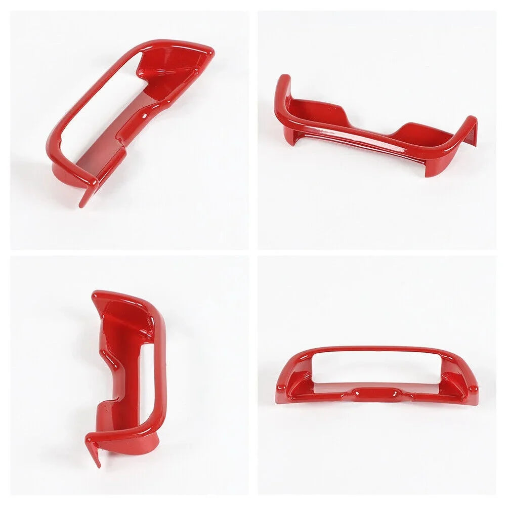 Red m 2pcs Center Button Trim Armrest ABS Teledu , Console