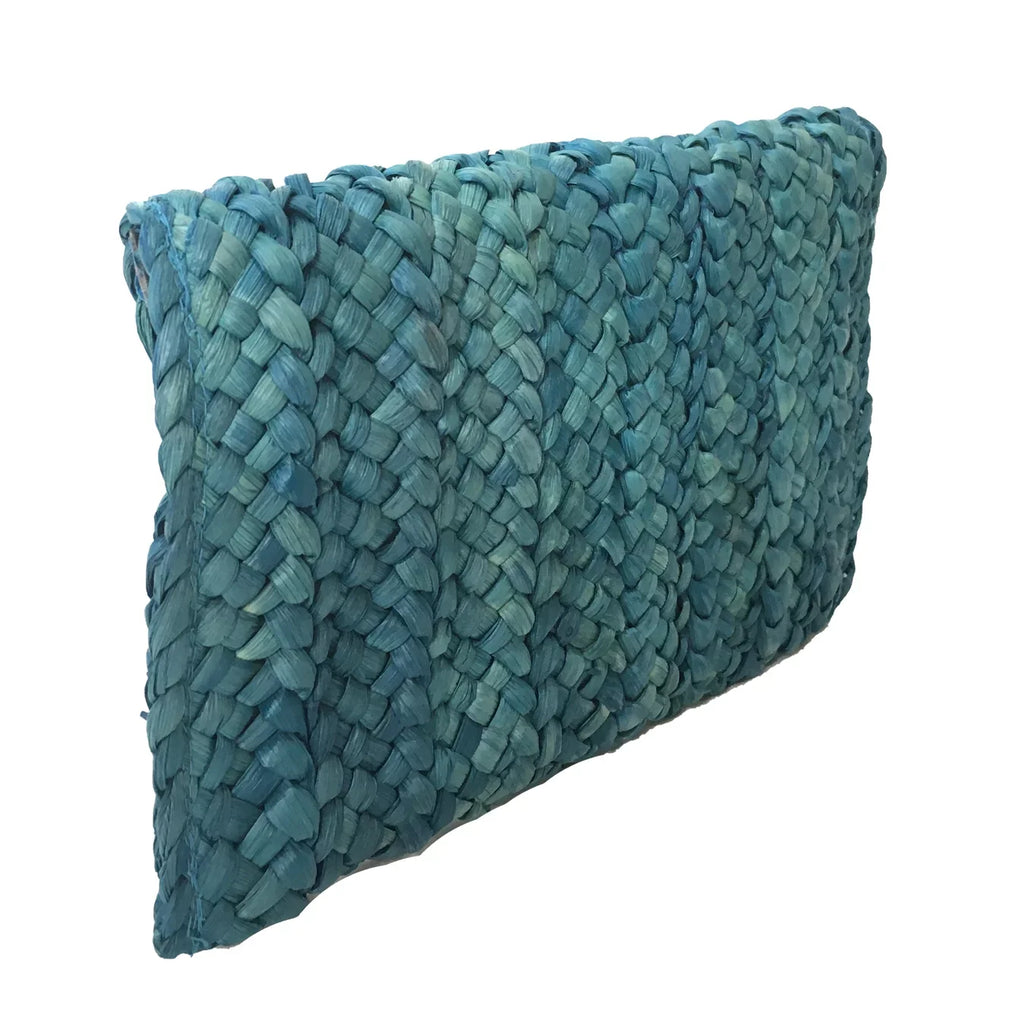 Eliza Clutch, Fashion Ocean Blue Envelope Straw Culture Crochet