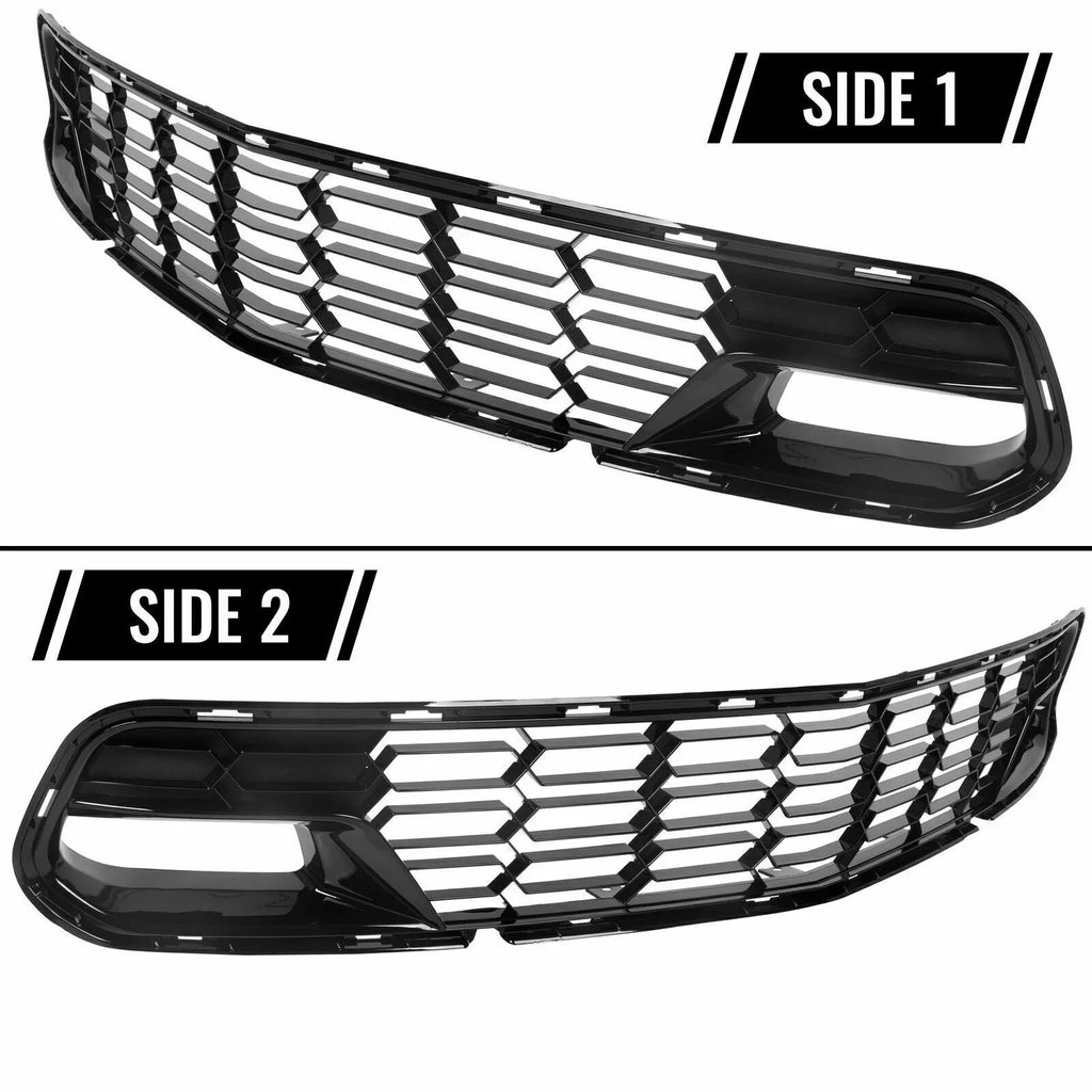 C7 (W/O Z06 Painted Lower Front 2014-2019 Bracket) All Chevrolet for Camera Front Plastic Style Kojem Glossy Models Black Corvette Grille Bumper Cover