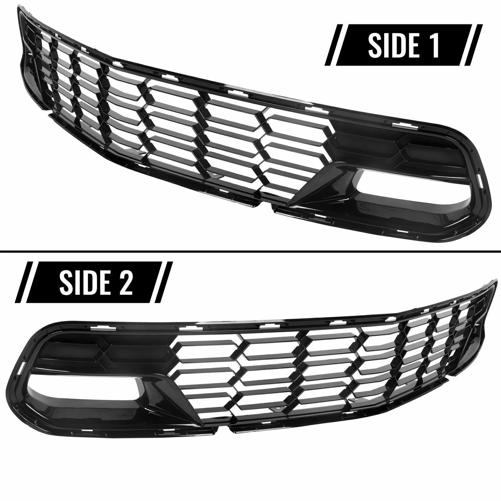 C7 (W/O Z06 Painted Lower Front 2014-2019 Bracket) All Chevrolet for Camera Front Plastic Style Kojem Glossy Models Black Corvette Grille Bumper Cover