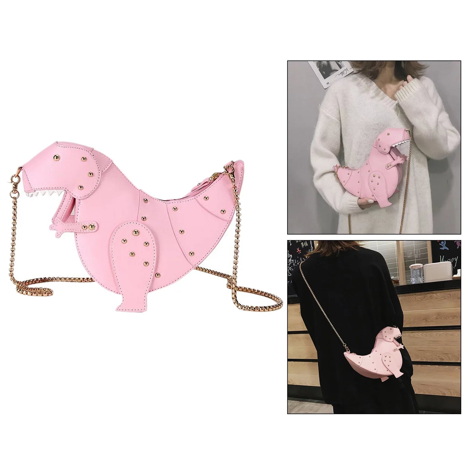 Chain Cartoon Women Purse Shoulder Strap , Handbag Bag Chic 27.5x11x16cm Pink -