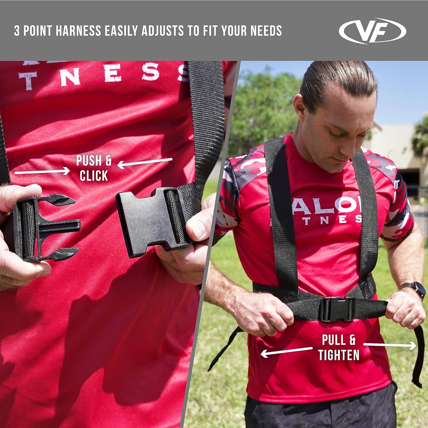 ES-SLED with Harness (Push, Pull, Sled) Fitness Straps & Agility Valor Drag Sled and