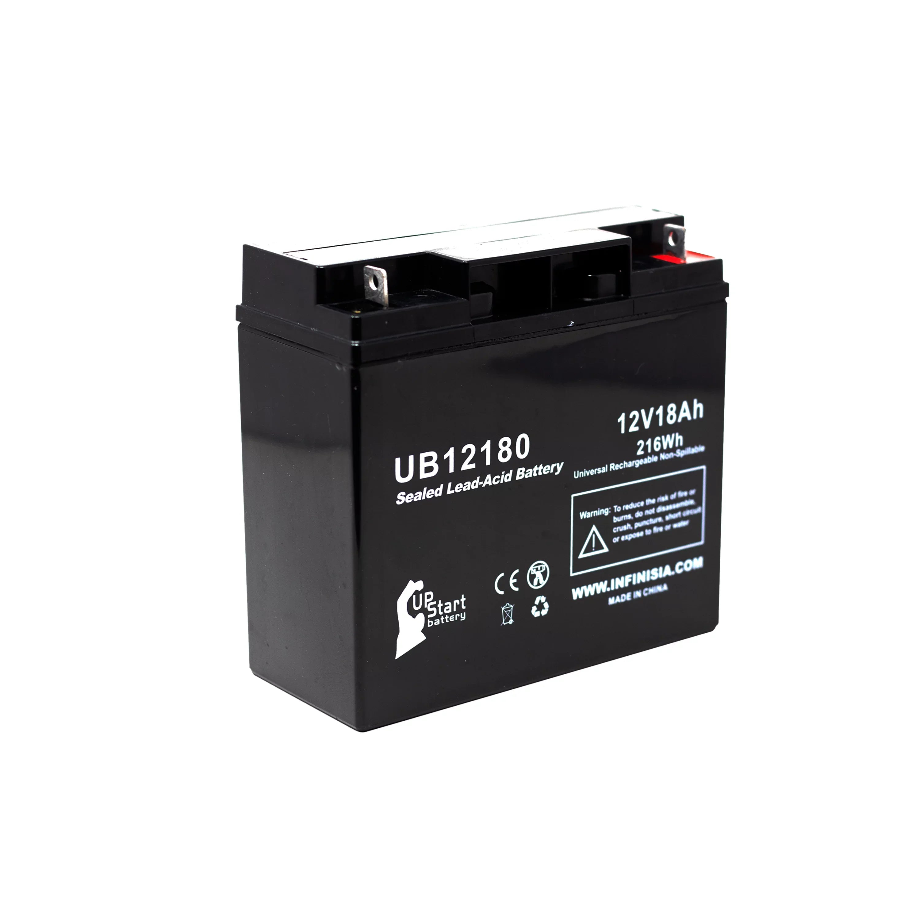 '- 18000mAh, SLA) UB12180 Acid (12V, AGM, Battery Replacement Lead EAGLE Battery Sealed 18Ah, CFMP12V18 Compatible PICHER Universal Terminal, BATTERIES T4