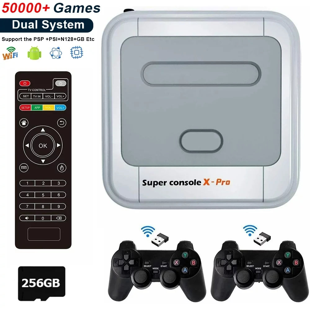 Onemayship Super Games, Systems, Console Console HD/AV Video with Console Dual PRO for TV Built 4K X Output, Compatible PS1/PSP/MAME/ATARI in Retro Systems 256GB, Game Game 50,000+