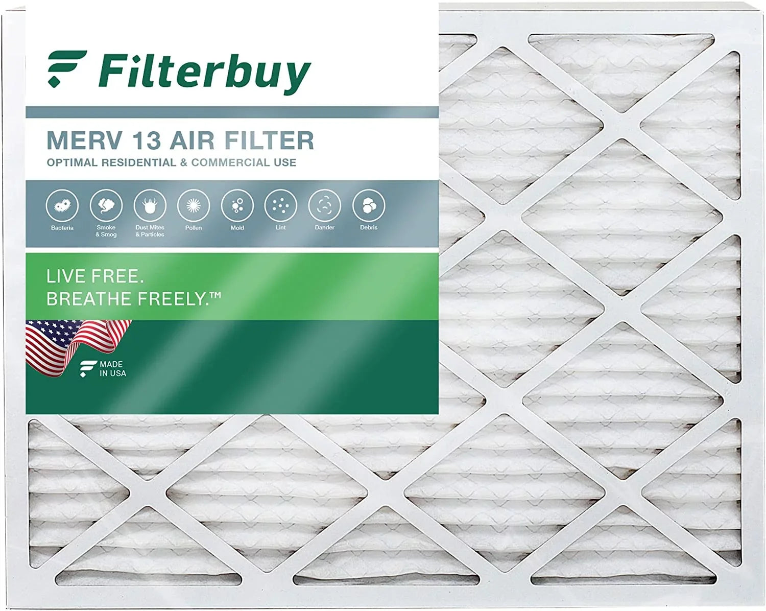 MERV (1-Pack) Filterbuy Pleated 20x27x1 HVAC Air Furnace 13 AC Filters