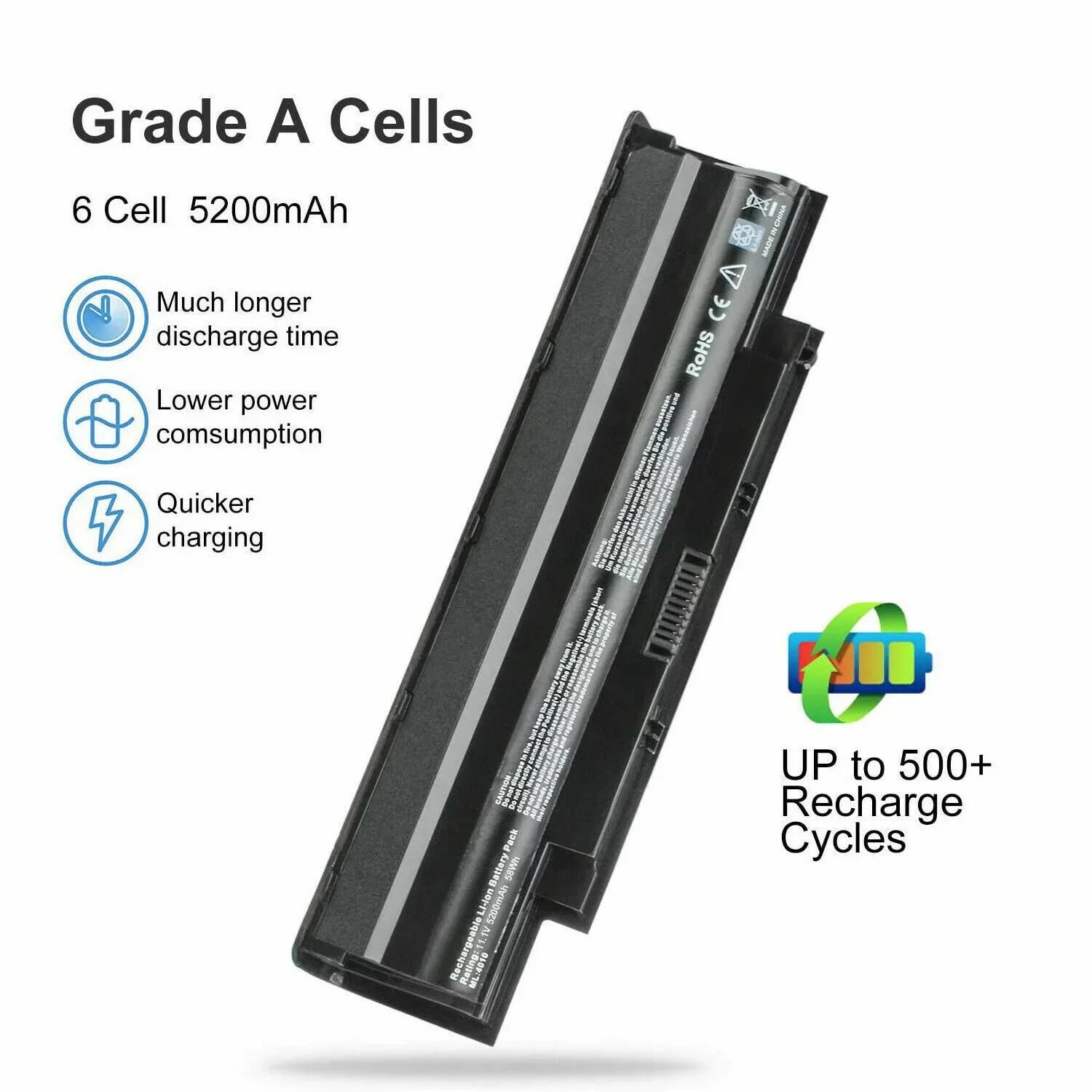 Dell Inspiron N5110 15r N5010 Battery 13r N3010 N4110 N7110 17r For N4010 14r