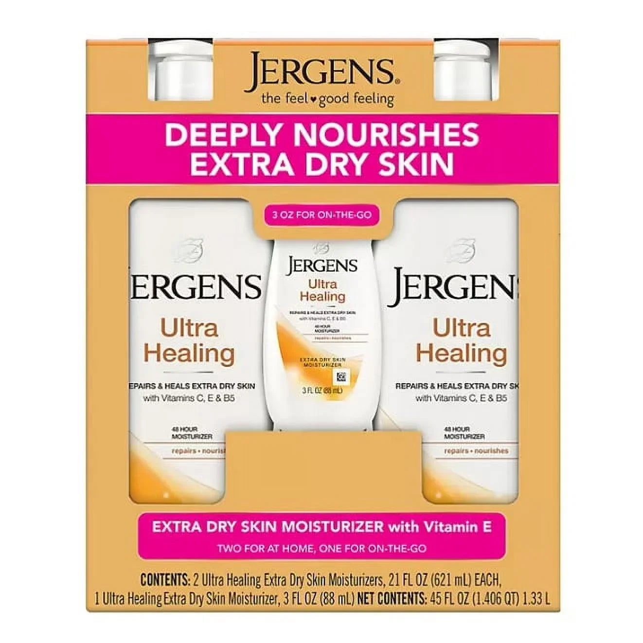 Jergens Extra (21 fl. + Healing Dry oz.) Skin Ultra pk. 2 oz., 3 Moisturizer