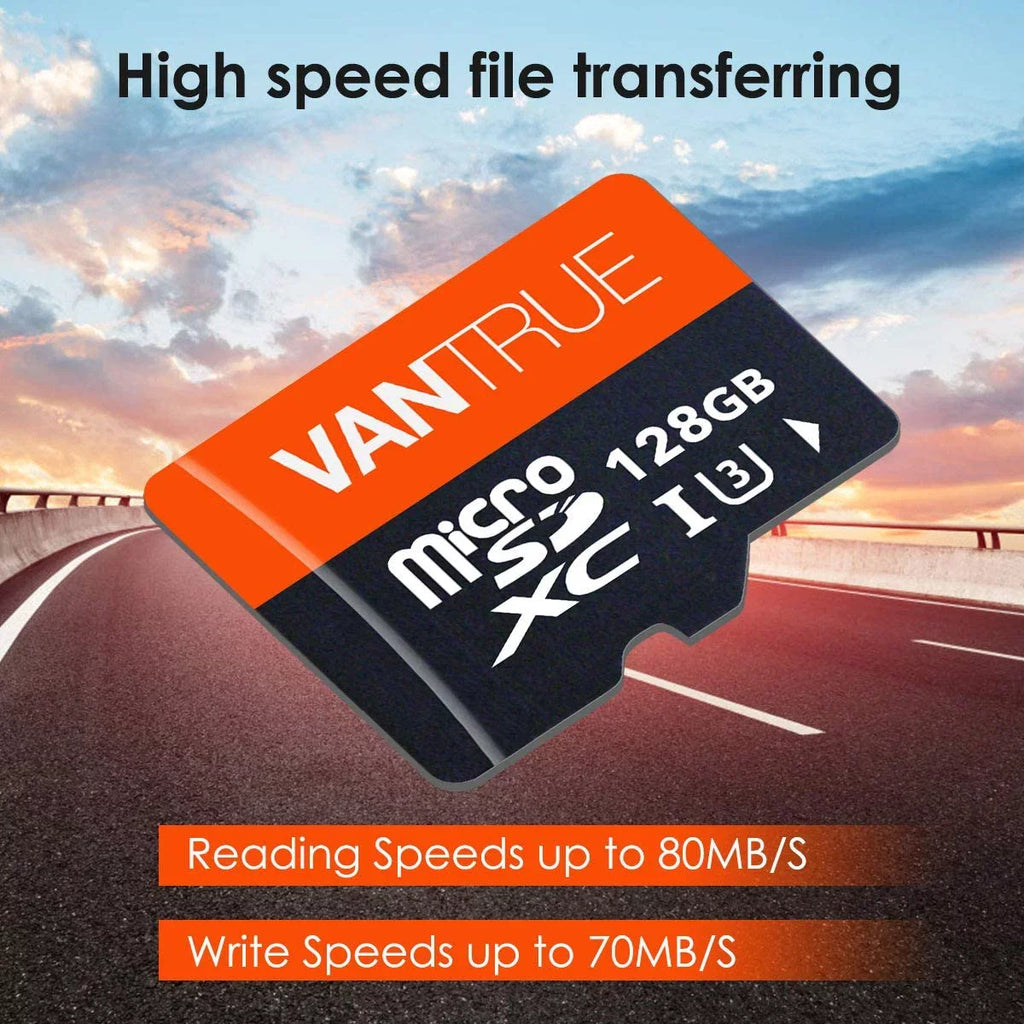 MicroSDXC SD Class UHD (128GB) Card U3 Vantrue 10 UHS-I V30 4K