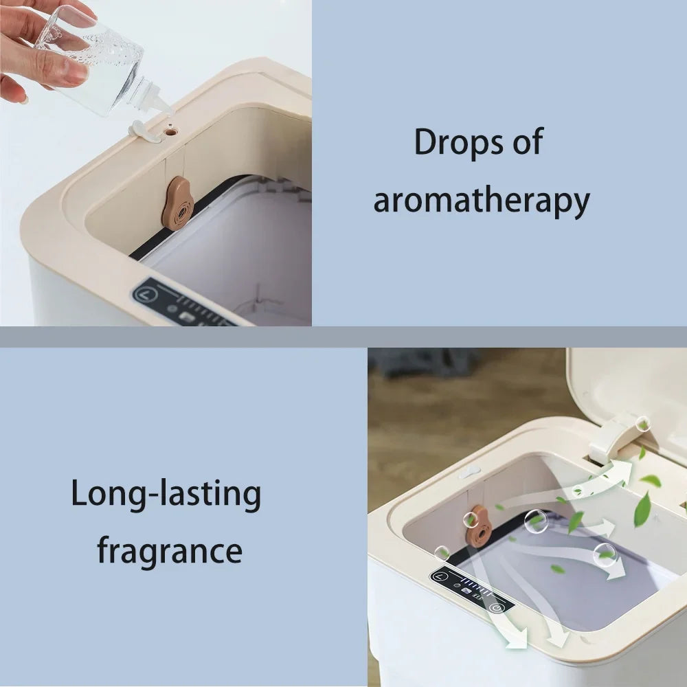Office, with Can White Folding Mode Bathroom, Trash Can, Touchless Automatic Aromatherapy 18L/4.8 Gallon for Kitchen, Garbage Holdpeak