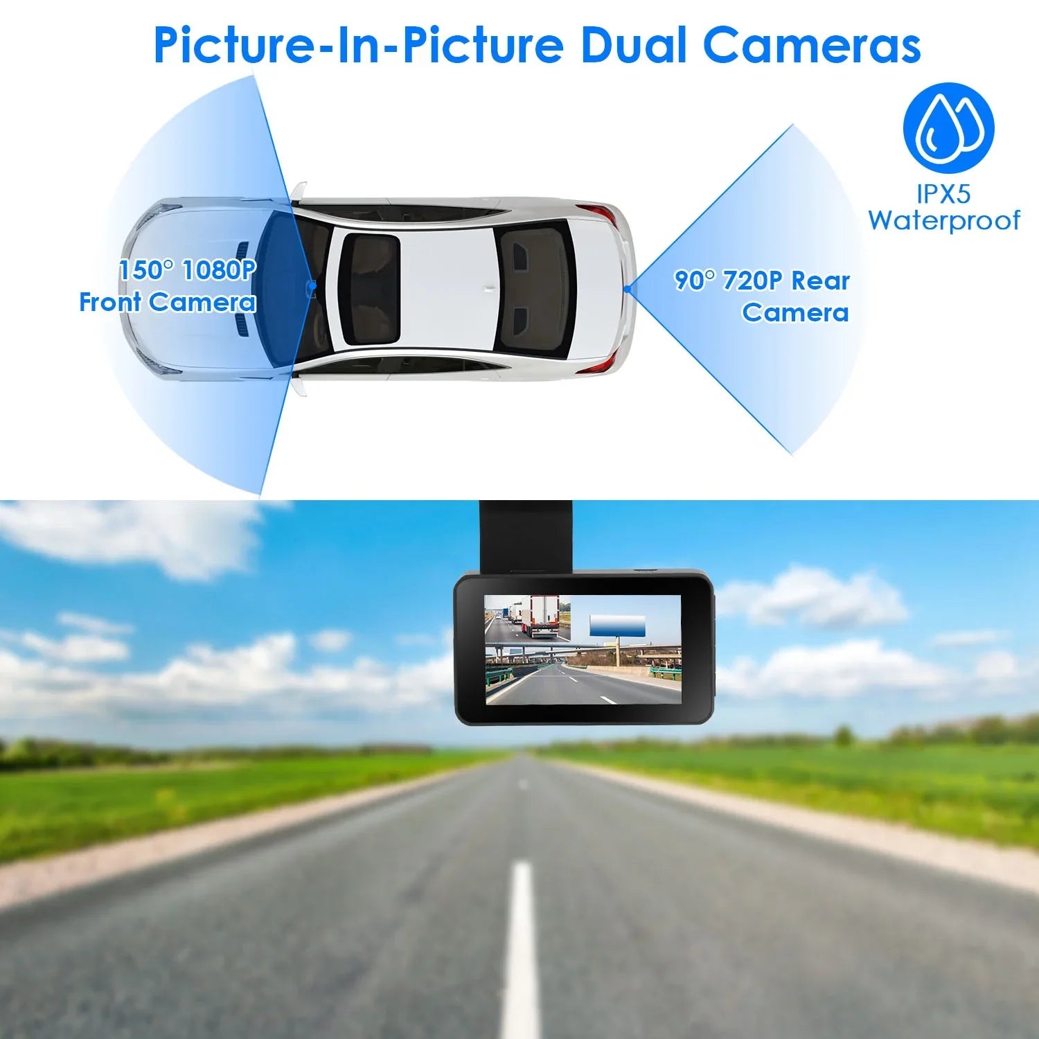 Driving Lens Cam, Parking 1080P DVR Vehicle Car iMounTEK Universal WiFi Recorder, Dual Dash Night GPS with G-Sensor Control APP Vision Monitor Motion Detection