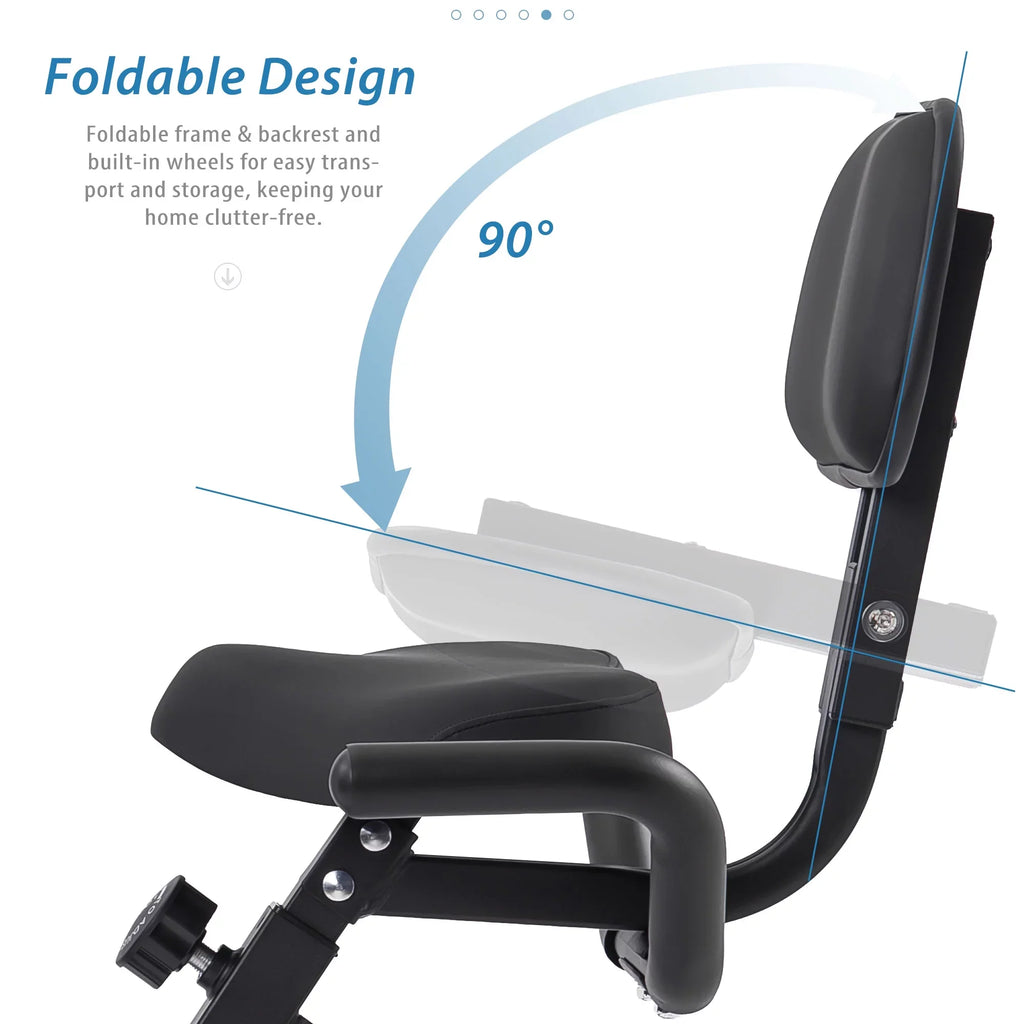Recumbent Exercise Arm Resistance, Bands Folding Bike, Fitness Adjustable and and with Backrest Upright X-Bike 10-Level