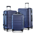 Lock Suitcase TSA Wheels Blue PC+ABS Expandable Durable GOWELL Luggage Sets Double