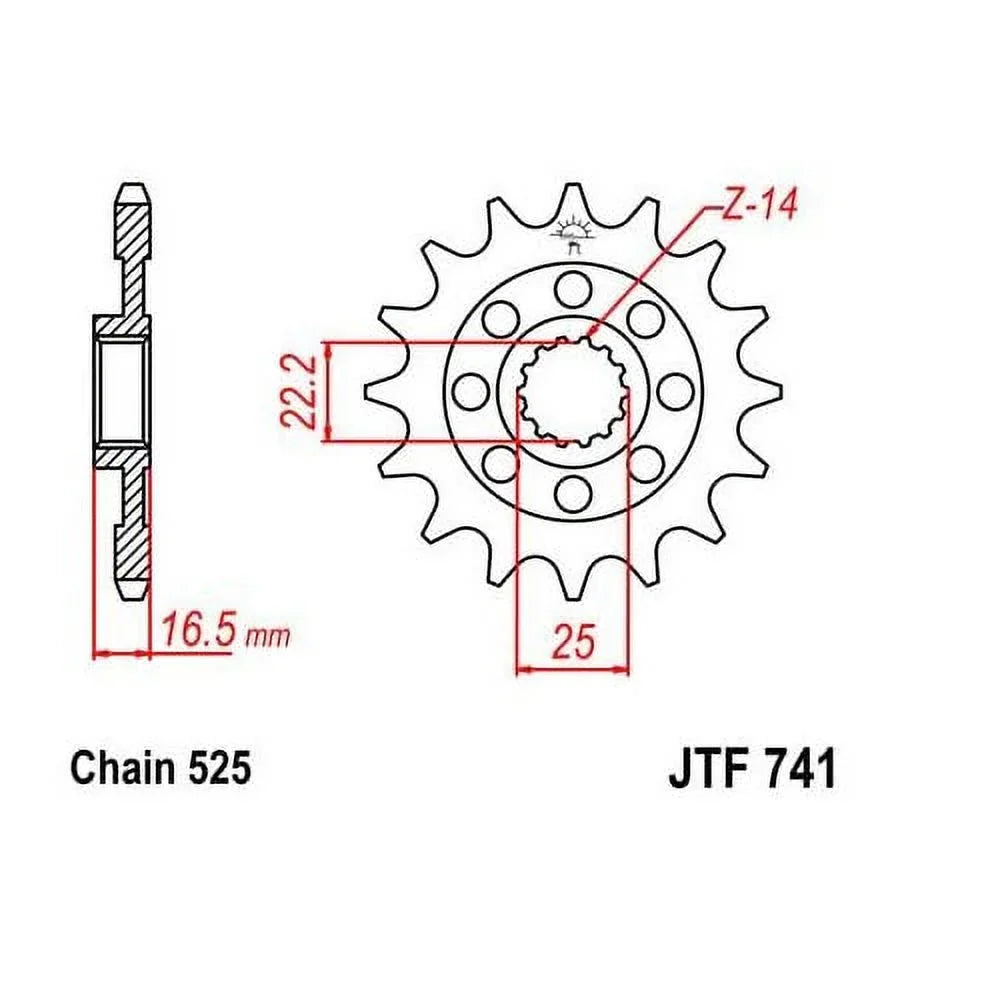 Monster Evo for DUCATI 2011-2013 14T Street Front Steel Sprocket JT 1100
