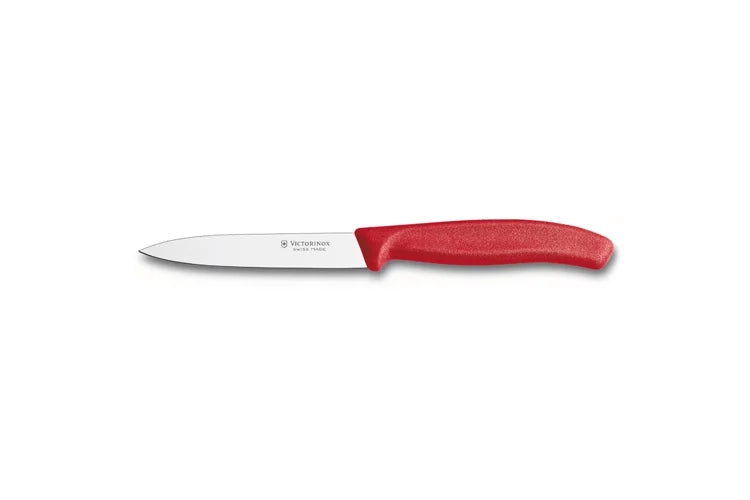 Point, Knife with Swiss Straight Paring Spear Classic Blade, Victorinox 4-Inch Red