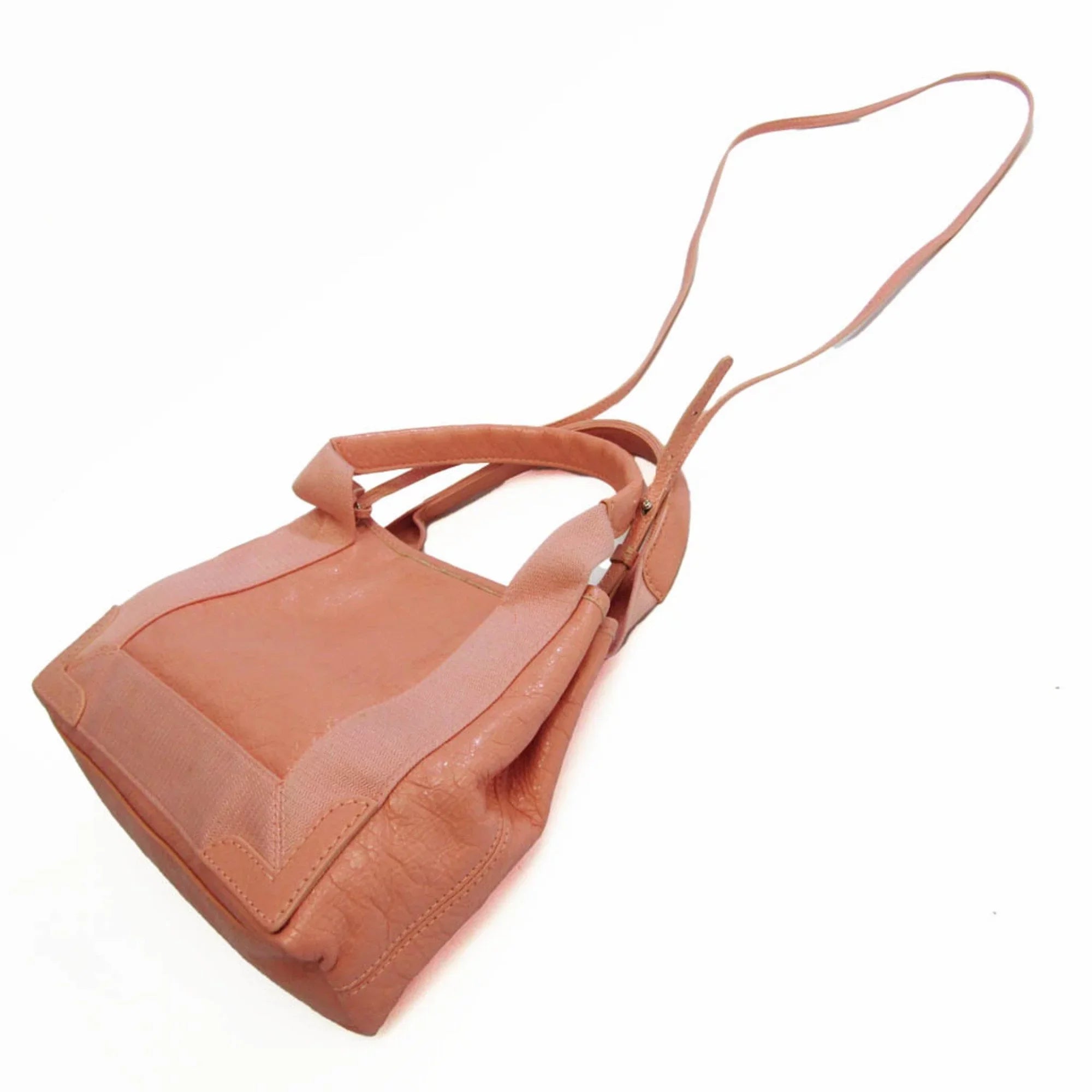 Pre-Owned Women's XS Bag Navy Pink (Good) Canvas,Leather Handbag,Shoulder Light 390346 Balenciaga Cabas