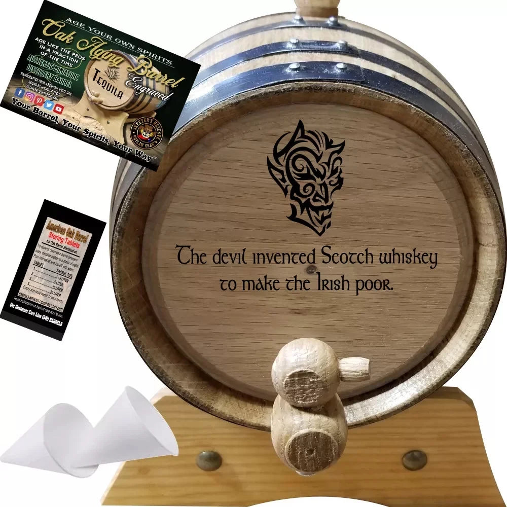 '- Barrel Engraved (032) Devil Irish Aging American Oak