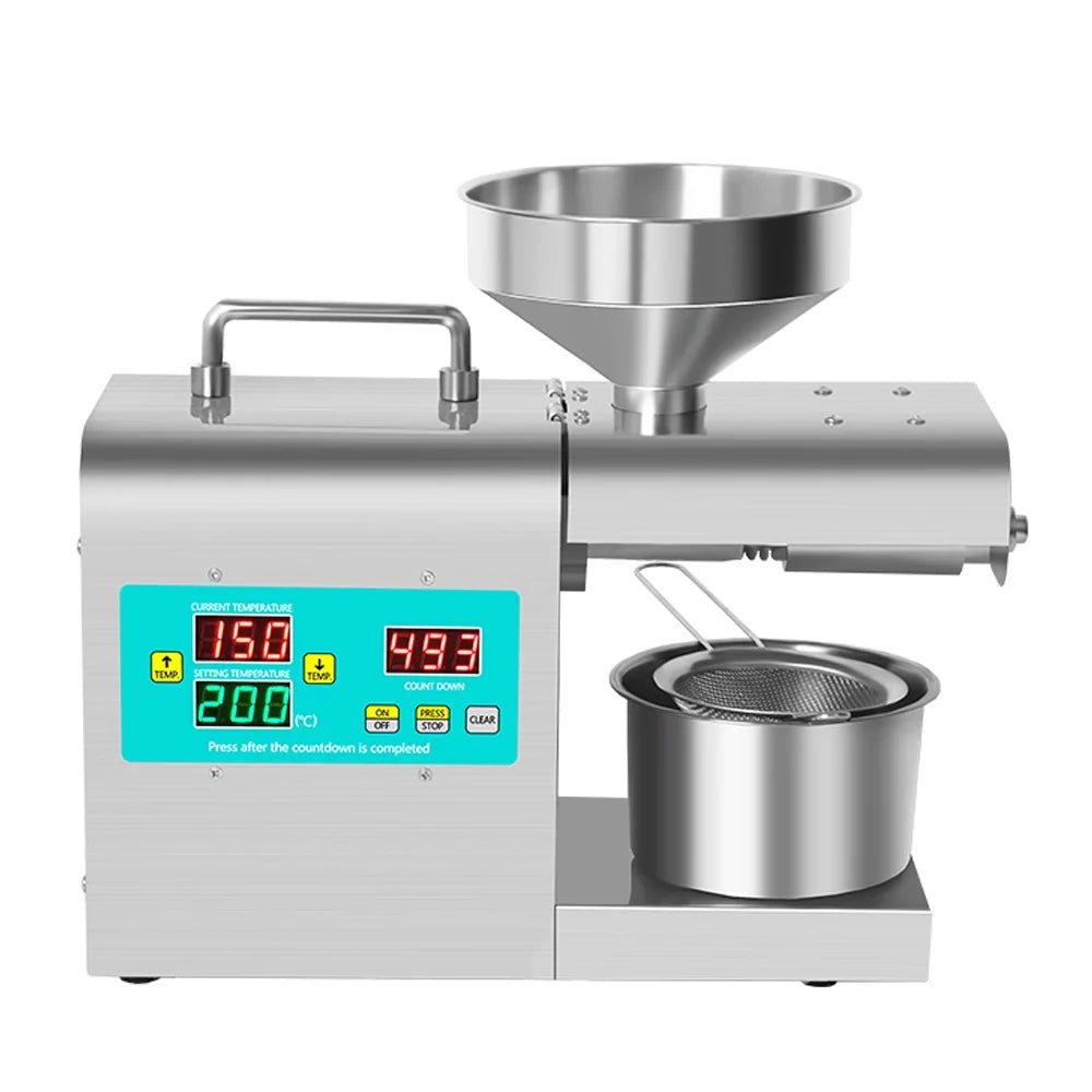 Device Display Steel No-Fry Intelligent Material Function Adjustable Temperature Digital Extraction Presser RG-312 Machine Oil Automatic Pressing Tomshoo Stainless Household with Oil