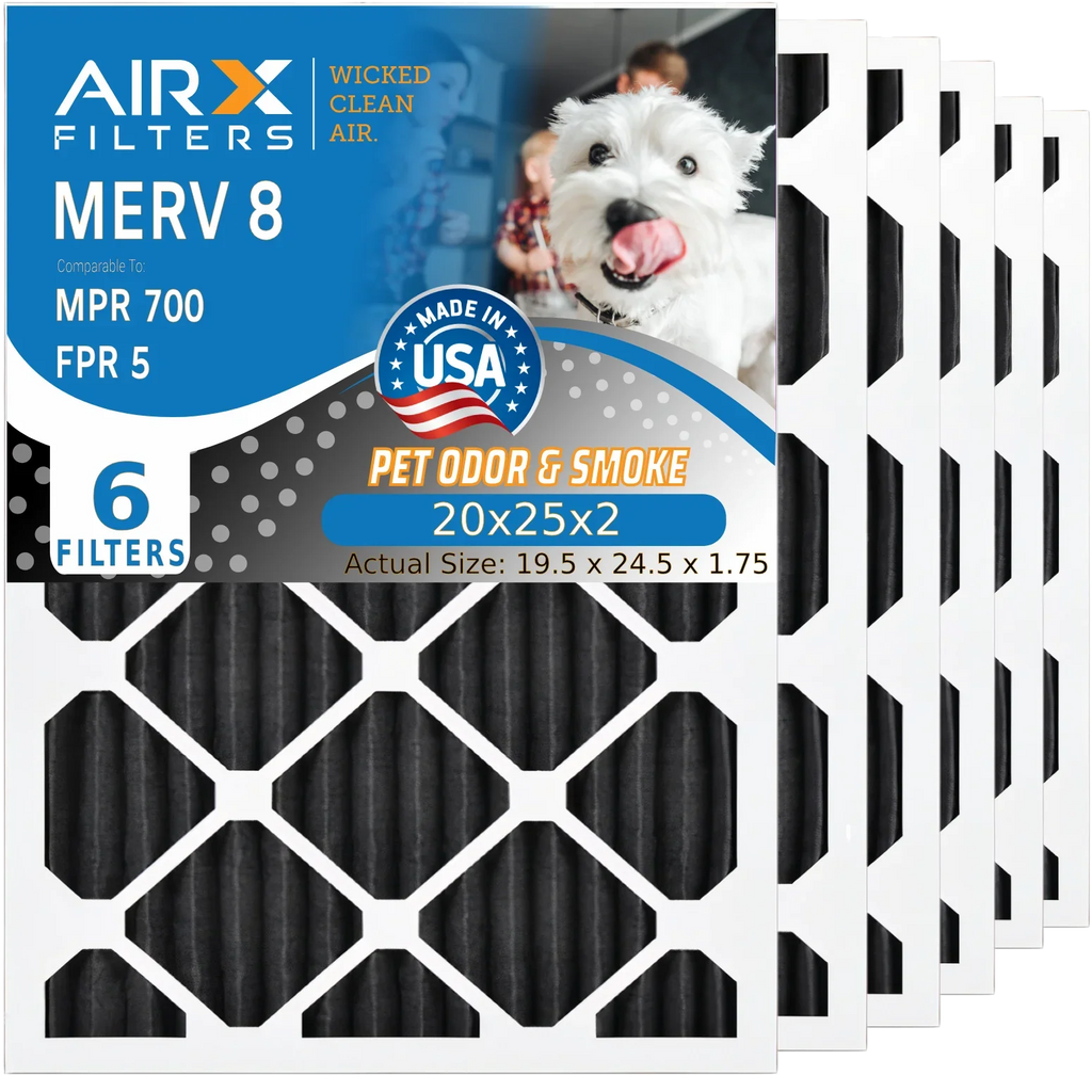 WICKED MERV Carbon FILTERS 700 CLEAN FPR & MPR Furnace Premium 5 6 Comparable USA Made AC AIR. by Filter to Filters HVAC 8 20x25x2 Air Filter AIRX 20x25x2 Pack Eliminator Odor