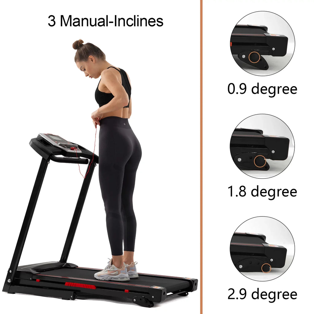 Portable Black 3.5HP Home Pouseayar Treadmills Foldable with - Incline, Folding for