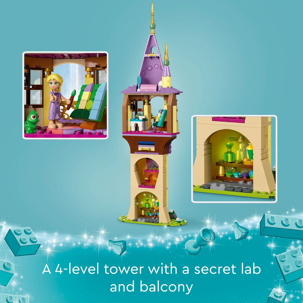 Princess Girls 43241 Gift The Rapunzel’s LEGO for Mother Fun Toy Princess 6 with Gothel Snuggly Disney Flynn Ages Disney Plus, and Toy, Tower Building & Mini-Dolls, and Boys Rider Duckling Tangled