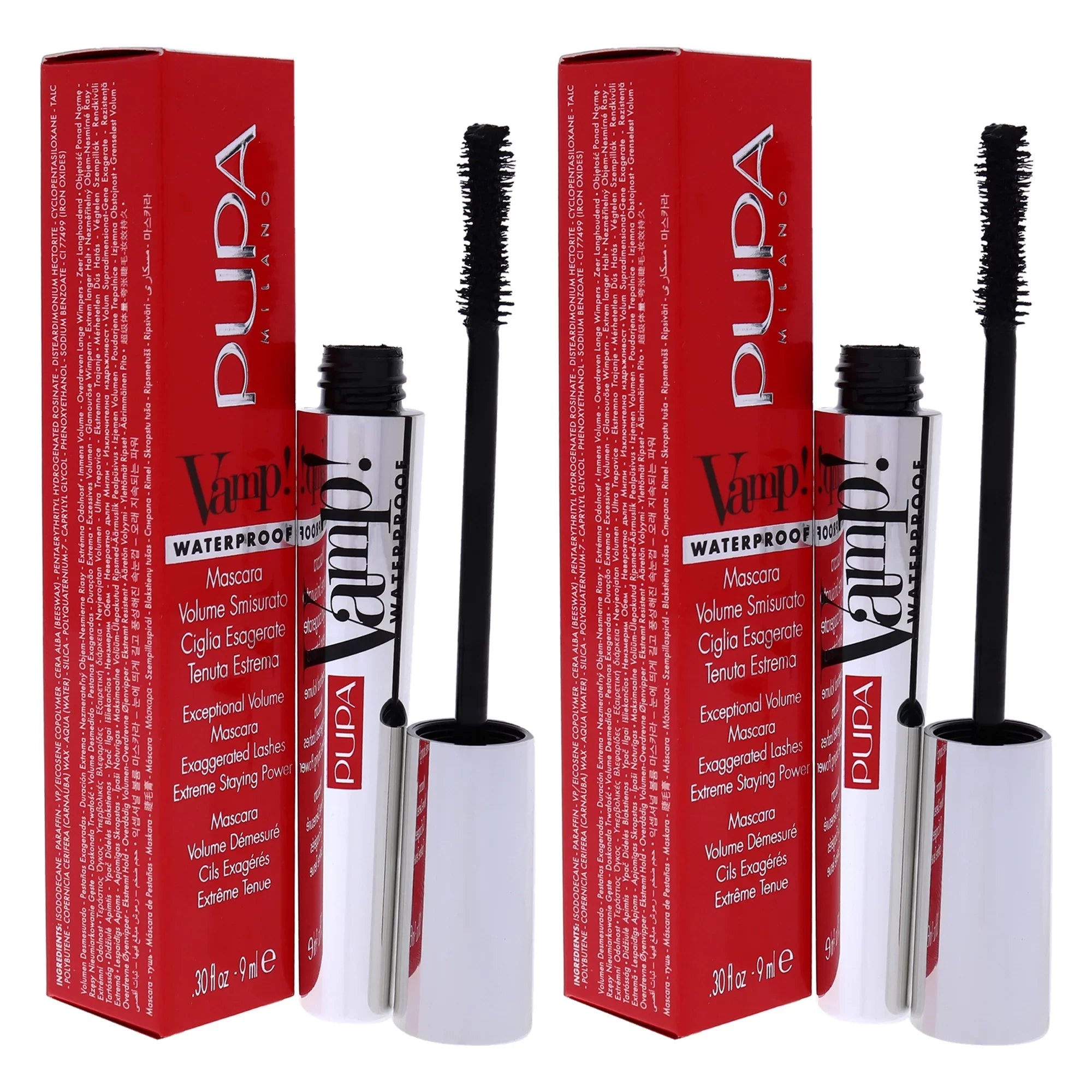 Mascara oz - 0.30 Pupa of Extra 001 Waterproof Vamp! Black Pack Milano 2 - - Mascara