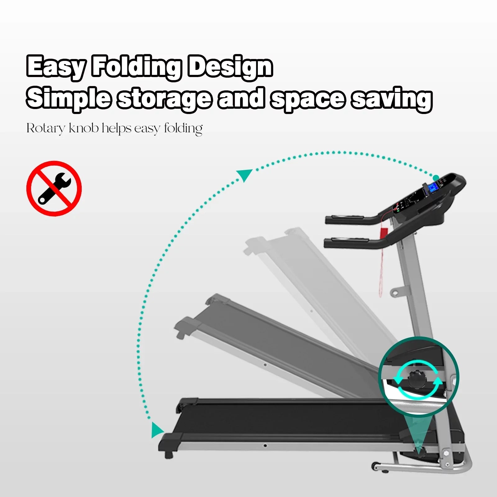 Folding Black Running Machine, Treadmill 1.5HP Electric Inolait
