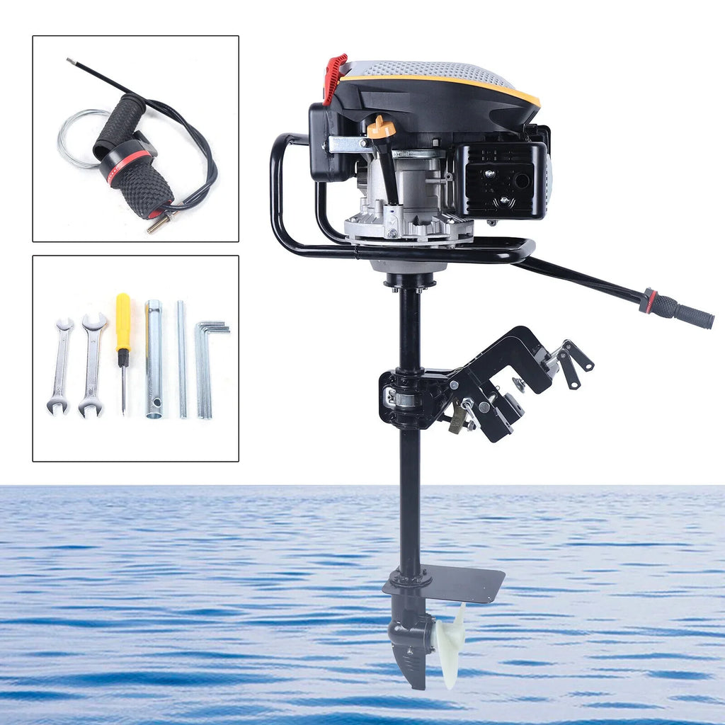 Outboard Boat Outboard Engine,225CC Heavy Air Outboard Stroke Boat 4 YIYIBYUS Duty Cooling Motor 4.3KW Propeller Motor System Engine
