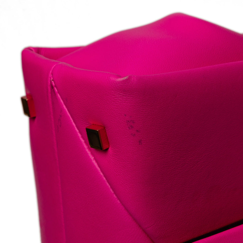 Mini Pre-Owned Unisex Stud Satchel (Good) Valentino Leather Authenticated Calf One Pink