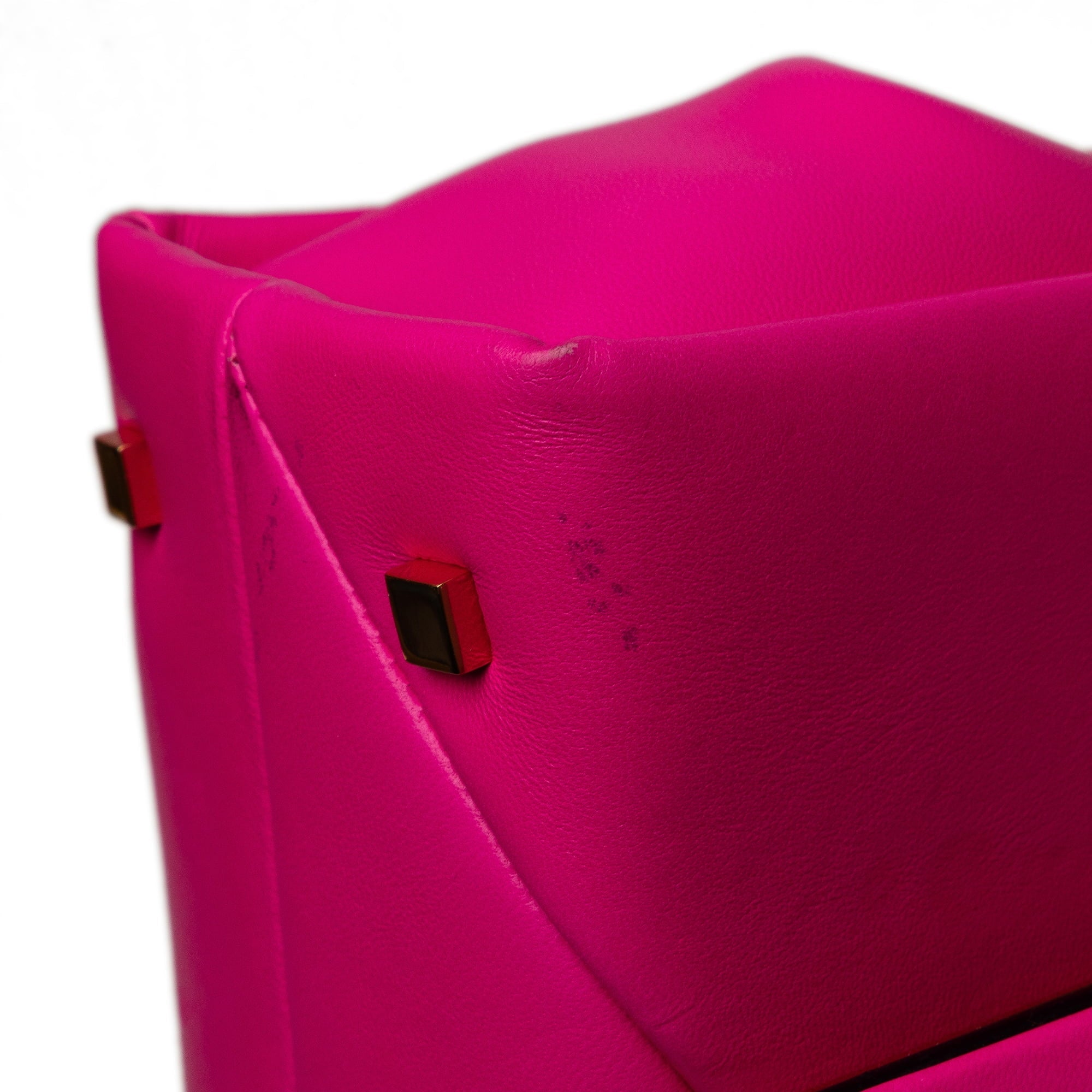 Mini Pre-Owned Unisex Stud Satchel (Good) Valentino Leather Authenticated Calf One Pink