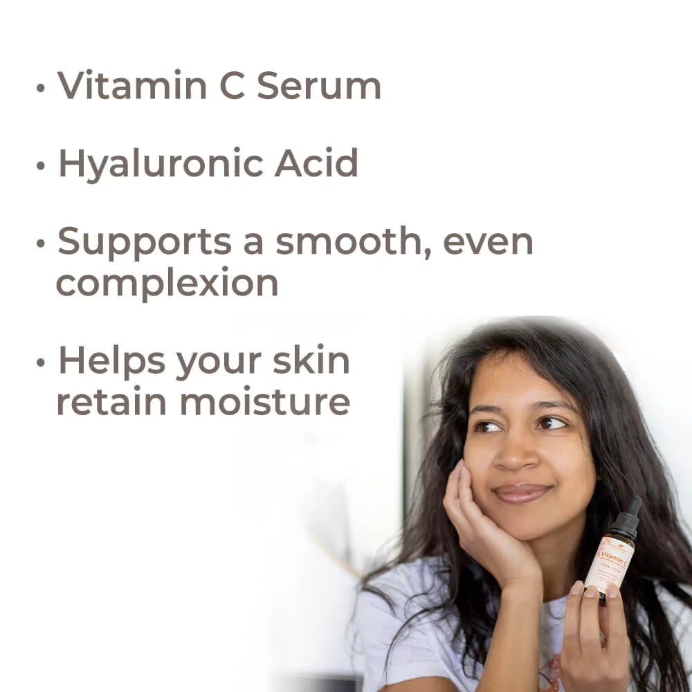 of Hyaluronic Appearance Vitamin Serum Acid, Hyaluronic & Fine Vitamin Plant & Facial Lines with with Wrinkles Reduces 4 C Acid Acid, Ferulic and Therapy the oz E,